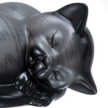 Pet Urns,Sleeping Resin Cremation Cat Urn, Cat Urns for Ashes, Small Animal Urn（Gray）… - color: Gray