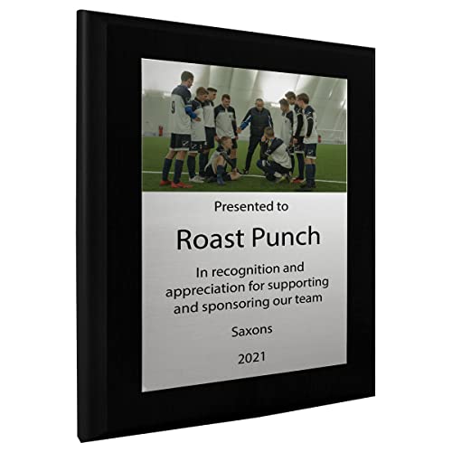 Support and Sponsor Team Plaque - Include your Custom Message, Photo and Logo (10.5 X 13") - size: 10.5 X 13"