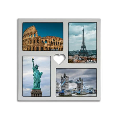 GENTLE DEER Collage Picture Frames, Photo Frame for Wall Hanging & Tablet Display (White, 5X7) - color: White, size: 5X7