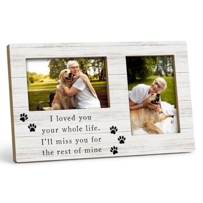 Dog Memorial Double Picture Frame 4x6, Memorial Pet Two Photo Frame - color: color-4