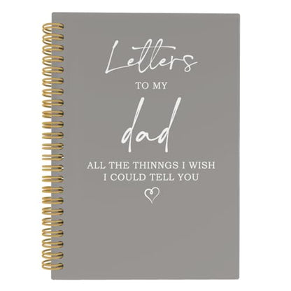 Letters to My Dad Spiral Notebook, Memorial Gifts for Loss of Dad Journal, Sympathy Bereavement Grieving 5.5"x8.3" 164Pages Lined Notebooks College Ruled Gifts for Loss of Father - color: letters dad
