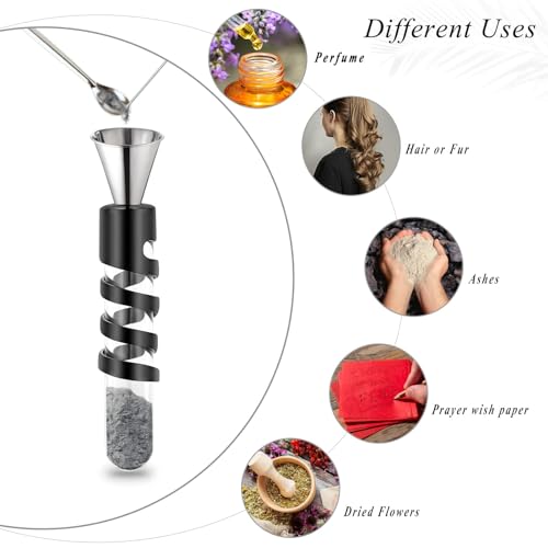 Imrsanl Glass Hourglass Urn Necklace Cremation Jewelry for Ashes - color: Glass-Black