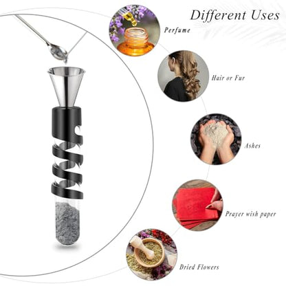 Imrsanl Glass Hourglass Urn Necklace Cremation Jewelry for Ashes - color: Glass-Black