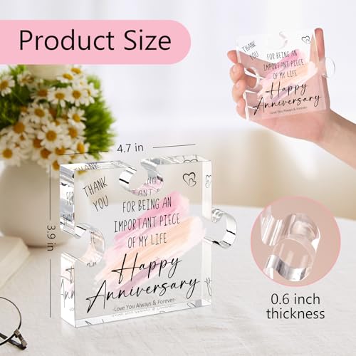 Happy Anniversary Puzzle Piece Gift for Wife Husband - Aniversario Decor