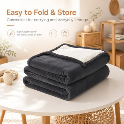 Electric Heated Blanket,Flannel and Sherpa,Full 72x84in,Iron Gray,Gift - color: B-iron Gray, size: 72x84inches-Full