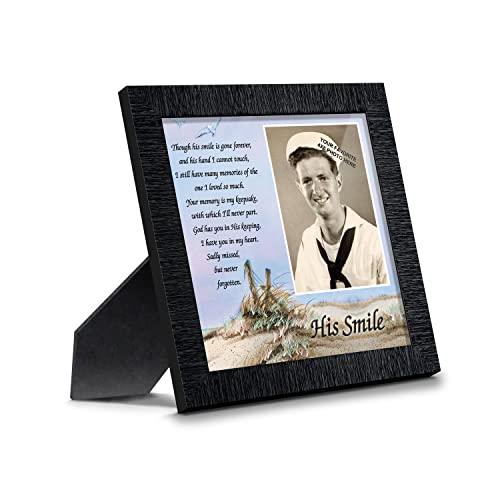 Crossroads Home Décor His Smile, In Memory of a loved one, Loving Memory Gift, 6753CH - color: Charcoal