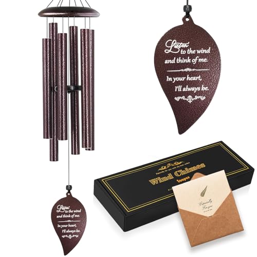 Soopau Sympathy Gift, 32'' Memorial Wind Chimes for Loss of Loved One Mother Father Miscarriage, Bereavement/Condolence/Funeral Gifts, Windchimes in Memory of a Loved One (Bronze)