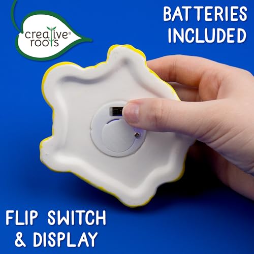 Creative Roots Paint Your Own Stepping Stone Kit, Mini Light Up Turtle | DIY Garden Stepping Stone Activity, Arts and Crafts Project for Kids, Includes Pre-Cast Ceramic and Paints - style: Light Up Turtle