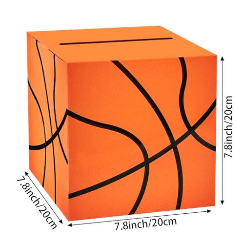 Basketball Card Box Sports Party Favors Post Box Cardboard Receiving Money Holder for Basketball Theme Wedding Reception, Baby Showers, Anniversary, Birthday Party, Table Centerpiece Decorations - style: Basketball