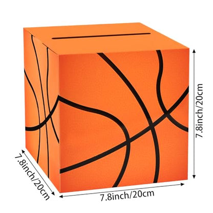 Basketball Card Box Sports Party Favors Post Box Cardboard Receiving Money Holder for Basketball Theme Wedding Reception, Baby Showers, Anniversary, Birthday Party, Table Centerpiece Decorations - style: Basketball
