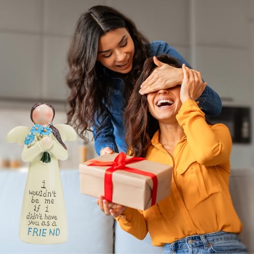 Angel Figurines, Friendship Gifts for Women -Resin Friend Figurines, Guardian Angel Statue, Best Friend Birthday Gifts for Women, Bestie Gift, Friends Hand-Painted Figure Memorial Gift - color: Friend Angel Figurine