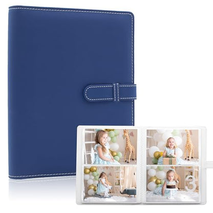 Photo Albums 4x6 Pictures – 152 Pockets Vegan Leather Cover Memory Album Book, Suitable for Family Wedding Boys Girls and Babies Storage (Dark Blue) - color: Dark Blue