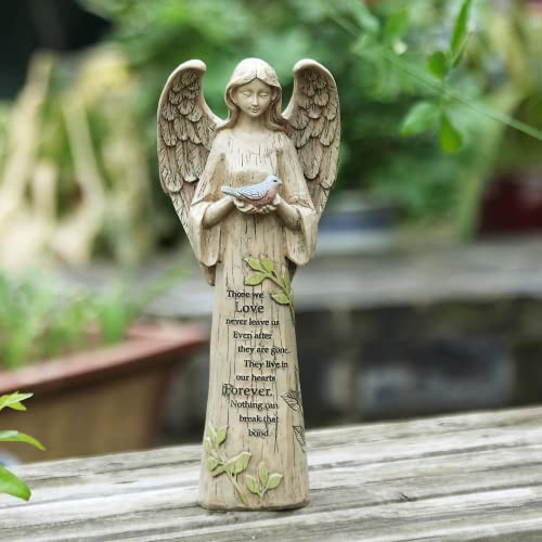 Topadorn Garden Statuary Outdoor Praying Angel Resin Figurines,Collectible Sculptures,2PK