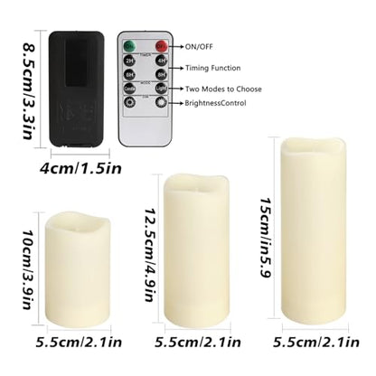 fclayvts 72-Pack LED Flameless Candles with Remote Control -Flickering Flameless Candles-Remote Timer Perfect for Wedding Parties, and Special Occasions(Three Sizes) - size: 72-Pack