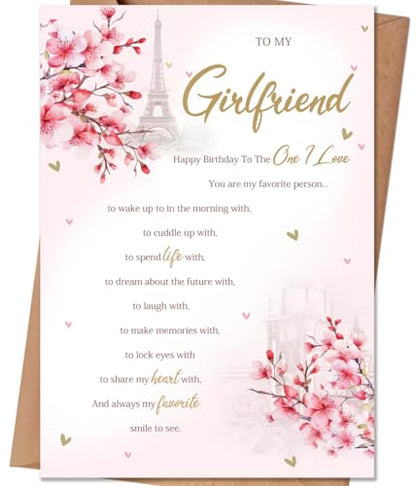 Girlfriend Birthday Card, Happy Birthday Card Gifts for Girlfriend - color: QQ-73