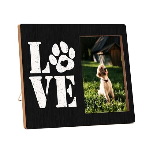 Dog Picture Frames, Puppy Photo Frame, Love Dogs Frames For Pictures, Pet Memorial Gifts, Farmhouse Home Living Room Bedroom Office Decoration -01 - style: Love Dogs 1