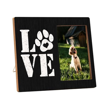 Dog Picture Frames, Puppy Photo Frame, Love Dogs Frames For Pictures, Pet Memorial Gifts, Farmhouse Home Living Room Bedroom Office Decoration -01 - style: Love Dogs 1