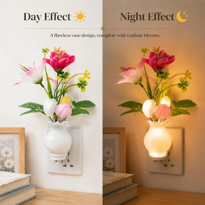 Mushroom Night Light, Decorative Plug into Wall Night Lights with Dusk-to-Dawn Sensor, Cute LED Lights for Bedroom, Ambient Lighting for Hallway, Bathroom, Kitchen