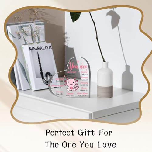 Inspirational Motivational Christian Gifts for Women Men You Are Loved Definition Decor Axolotl Positive Decorative Acrylic for Axolotl Lover Friends Coworkers Boss Office School Decor Sign Plaque - style: Axolotl 02