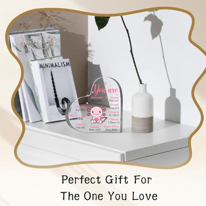 Inspirational Motivational Christian Gifts for Women Men You Are Loved Definition Decor Axolotl Positive Decorative Acrylic for Axolotl Lover Friends Coworkers Boss Office School Decor Sign Plaque - style: Axolotl 02