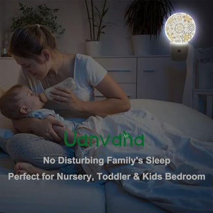 Christmas Holiday Night Light White Golden Snowflakes Stars Plug-in Nightlight Energy Saving 0.5W LED Lighting for Boys Girls Men Women - color: Golden Snowflakes