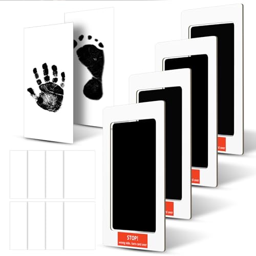 Outus 14 Pcs Paw Print Kit for Dogs No Mess Ink Pad Pet Memorial Newborn Footprint Impression Kit for Pets 4 Inkless Pads with 10 Blank Cards(6 x 4.25 Inch,Black) - color: Black, size: 6 x 4.25 Inch