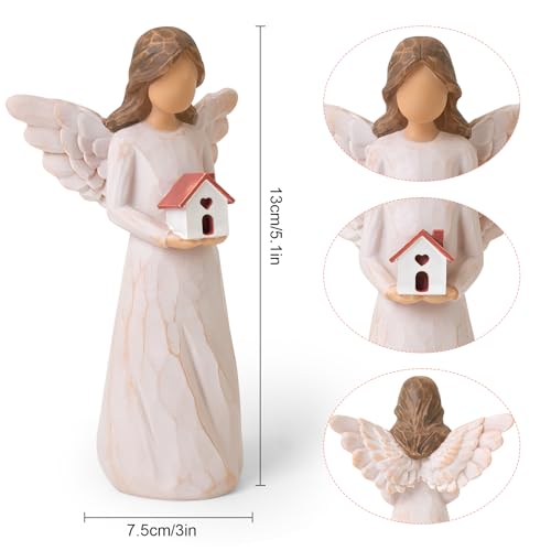Housewarming Gifts New Home, Angel with House Figurines Hand-Painted | House warming Gifts Ideas for Women, Men, Couple, First Time Home Buyers, Homeowners - style: Housewarming Gifts