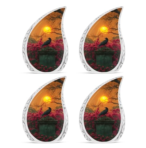 Guardian of The Twilight Garden - Human Cremation Urn - Small Urn - 3 Inch - Pack of 4 - Urn for Ashes Adult Male & Female - Keepsake Urn for Ashes - Burial Urn - Human Urn for Ashes - size: Keepsake-4