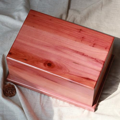 Cedar Wooden Urn for Human Ashes, Large Urn for Adult Up to 200lbs