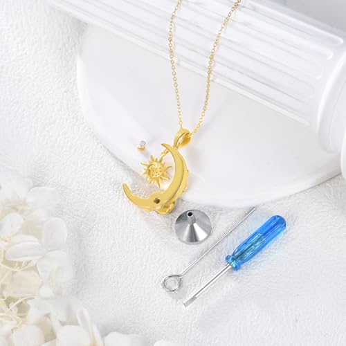 TIGER RIDER Pet Paw Necklace 925 Sterling Silver Cross Infinite love Necklace Pendant Pet Jewelry Gift for Dog Cat Lovers - style: Moon and Sun