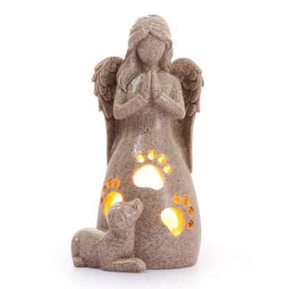 BEARAE Dog Memorial Gifts for Loss of Dogs, Pet Loss Sympathy Gifts, Dog Passing Away Bereavement Gift, Remembrance Grieving Dogs Angel Candle Holder - color: Grey #2