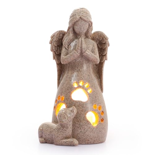 BEARAE Dog Memorial Gifts for Loss of Dogs, Pet Loss Sympathy Gifts, Dog Passing Away Bereavement Gift, Remembrance Grieving Dogs Angel Candle Holder - color: Grey #2
