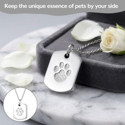 Pet Urn Necklace for Dogs Ashes Silver Pendant 1PCS with Funnel Spoon Screw Kit Memorial Keepsake Comfort Gift - color: Silver