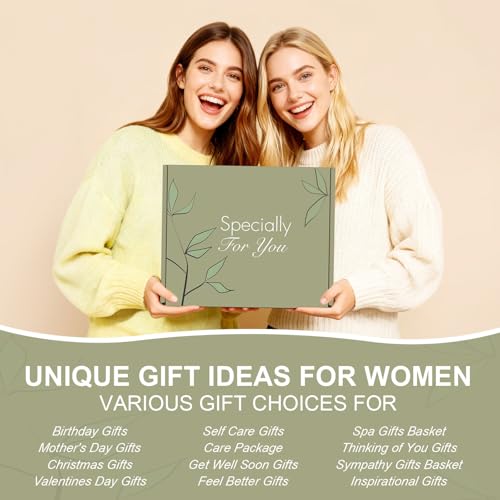 Uwingess Get Well Soon Gift Baskets for Women Self Care Gifts, Spa Care Package After Surgery Inspirational Thinking of You Sympathy Gifts,Christmas Birthday Gift for Women Friends Mom Sister Grandma - color: Green