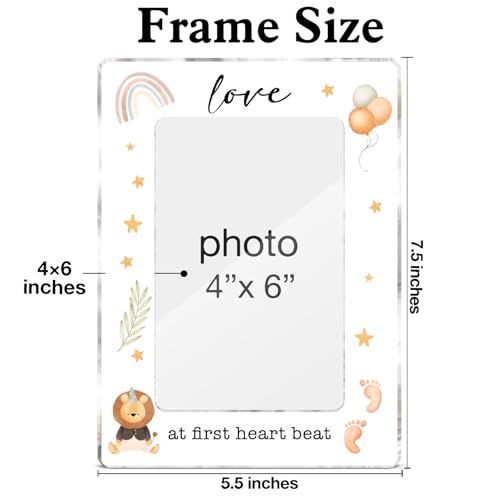 Gender Reveal Gifts Photo Frame, Pregnancy Announcements New Mom Expecting Parents to Be Keepsake Gifts, Love at First Heartbeat Sonogram Acrylic Picture Frames, 4 x 6 Inch Ultrasound Photo - color: L-Gender Reveal