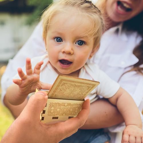 Sooharic You are My Sunshine Music Box for Daughter Son Dad Mom, Unique for Kids Vintage Engraving Wooden Music Box - style: You Are My Sunshine 1