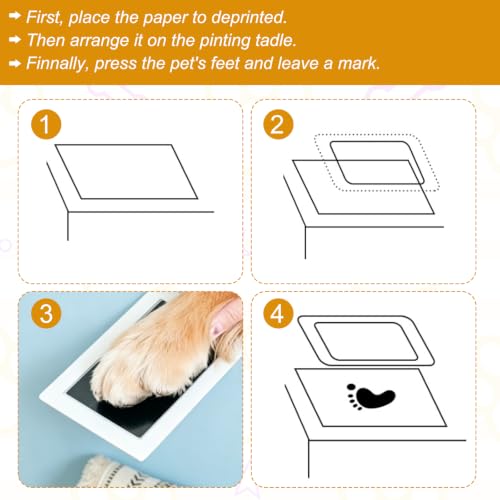 2 Set Paw Print Kit 5.7"x4.1" Paw Print Impression Black | Clean Touch Pet Noses Ink Pads Pet Memorial Keepsake Intended for Dogs/Cats/Footprint/Handprint - color: Black