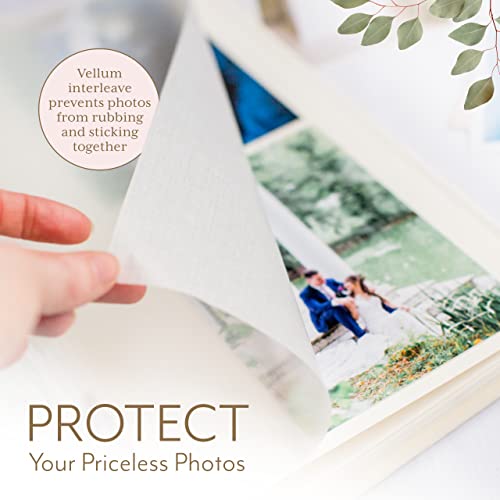 Your Perfect Day Personalized Large Memory Book for Family, Wedding, Anniversary, Guest Memory Book - Photo Album Scrapbook - 50 Blank Pages Can Fit 200 Pictures - Wedding Scrapbook Album (Gold&Cream)