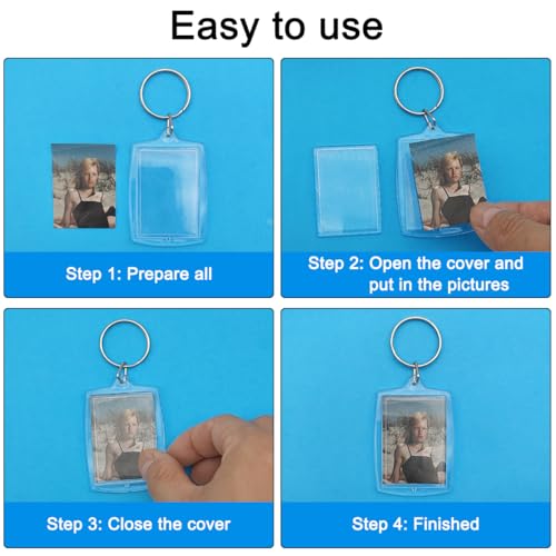 15/20 Pack Acrylic Photo Frame Keychain, Personalized Customizable Keychains, Clear Picture Keychain as Gift - color: 2.16"x 1.57"(20pack)