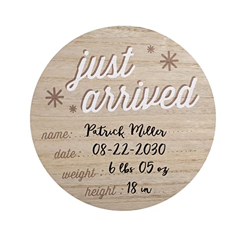 Reece Studio New Baby Birth Announcement Fill-In Photo Prop, Newborn Hospital Wooden Birthday Sign, Customizable New Baby Board, Gift For Expecting Moms - color: Baby Announcement Photo Prop, size: One Size