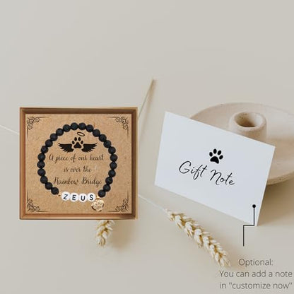 Pet Sympathy Gifts for Loss of Dog Cat Rabbit Horse Grief Rainbow Bridge Memorial Gift Passing Ashes Deceased Bracelets Women Sister Skin Personalized Bracelet Initial in Memory Keepsake - style: Paw