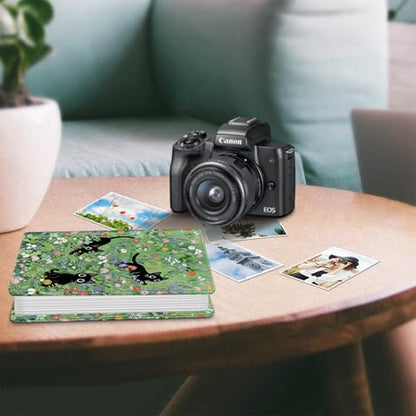 Fintie Photo Album 4x6 Photos - 112 Pockets Wallet Albums Memory Book | Vegan Leather Cover, 4X6 Picture Keepsakes, Family/Wedding/Travel Memory Book, Baby/Kids/Boys/Girls Gift, Black Cats - color: black cats