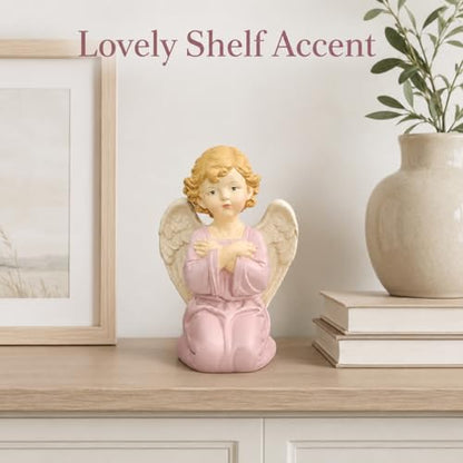 5.32 Inch Praying Angel Figurine, Resin Guardian Statue | Painted Keepsake For Mom, Daughter, Sister, Friend, Prayer Corners, Shelves, Desks, Nightstands And Sympathy Gifts - size: 5.32"H