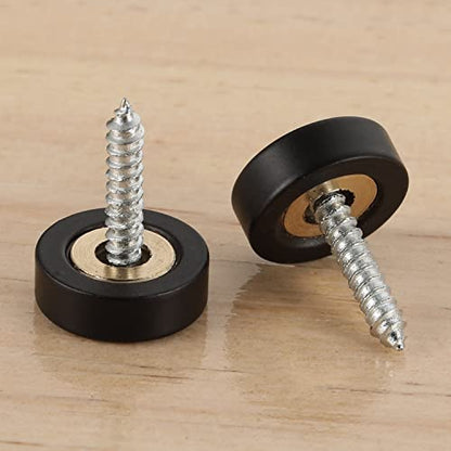 20 PCS Screw Covers Caps (Solid Brass Construction) Mirror Screws Fasteners, Sign Advertising Hardware, 3/5" Diameter, Black - color: Black (20 PCS)