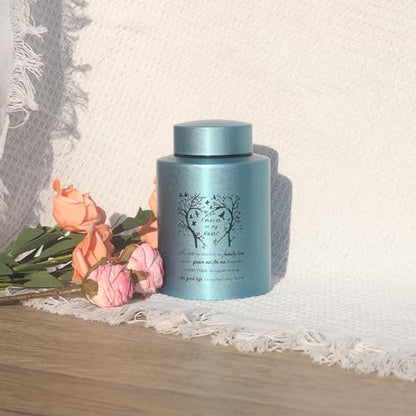6 Inches Small Urn for Human Ashes Stainless Purple Mini Cremation Urn Small Keepsake Urn Memorial Ashes Container-Blue - size: Heart Tree-Blue