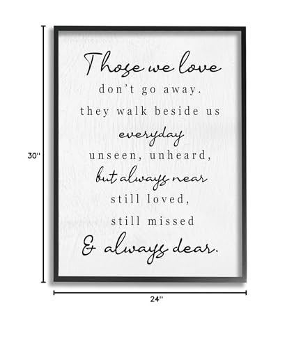 Those We Love Poem Rustic, 24 x 30 Inch Framed Giclée Print | Stupell Industries · By Lil' Rue · Ready to hang · Thoughtful gift for any room · Made in USA - color: Midnight Black (Textured), size: 30"L x 24"W
