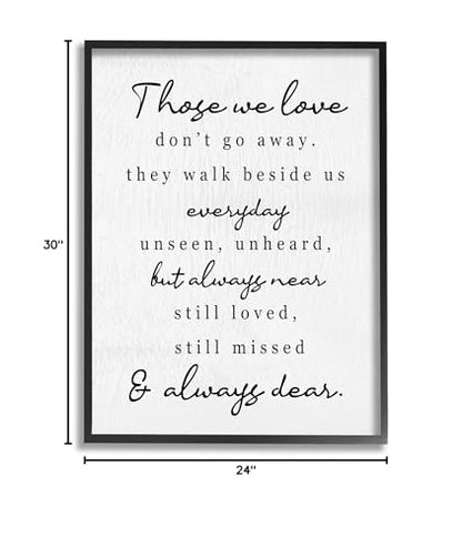 Those We Love Poem Rustic, 24 x 30 Inch Framed Giclée Print | Stupell Industries · By Lil' Rue · Ready to hang · Thoughtful gift for any room · Made in USA - color: Midnight Black (Textured), size: 30"L x 24"W