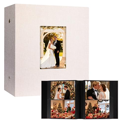 Aevdor 5x7 Photo Album, Holds 320 Photos, Linen Cover, Beige | Fits 5x7 Photos, Postcards & Artwork, Family & Wedding Albums, Baby & Travel Memories - color: Linen Beige