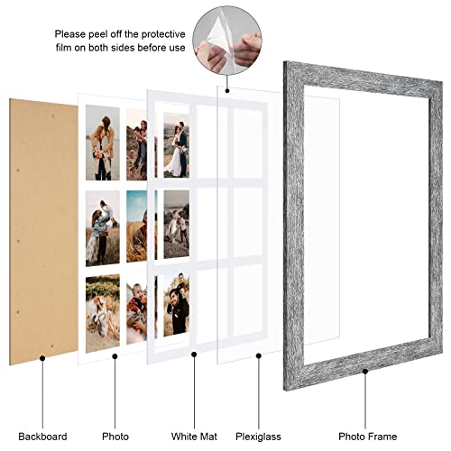 13.5x19.5 Collage Frame, 9 Open 4x6 Photo Frame Collage for Wall - color: Grey, size: 13.5x19.5 - (9 open4x6）