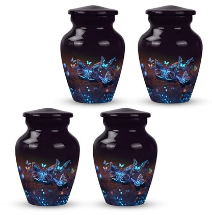 Butterfly Urn for Ashes, Small Urns for Human Ashes | Mini Cremation Urn for Ashes Adult Small Ashes Keepsake Urn | 3 Inches Set of 2 - size: 3 inch Keepsake Set 4